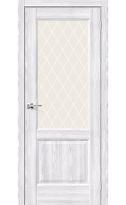 Межкомнатная дверь Неоклассик-33, со стеклом, цвет Riviera Ice